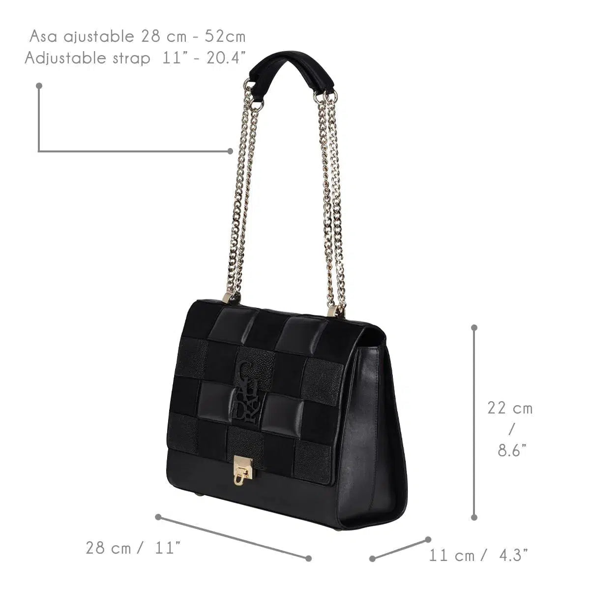 BOD22MA - Cuadra black dress fashion stingray shoulder bag for women-Kuet.us