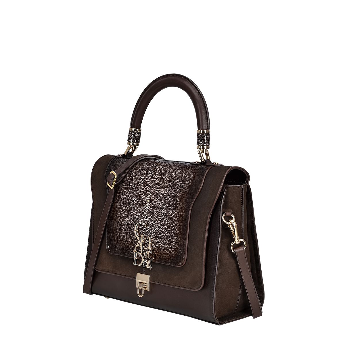 BOD33MA - Cuadra chocolate dress fashion stingray leather messenger for women-Kuet.us