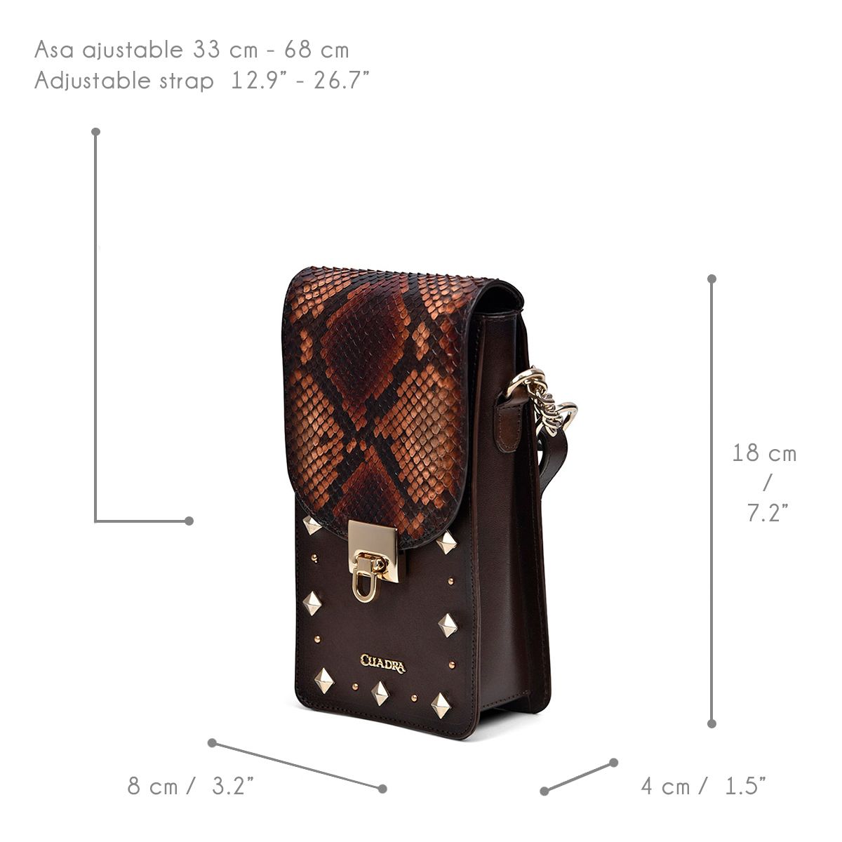 BOD38PI - Cuadra ocre casual fashion python smartphone wallet bag for women-Kuet.us