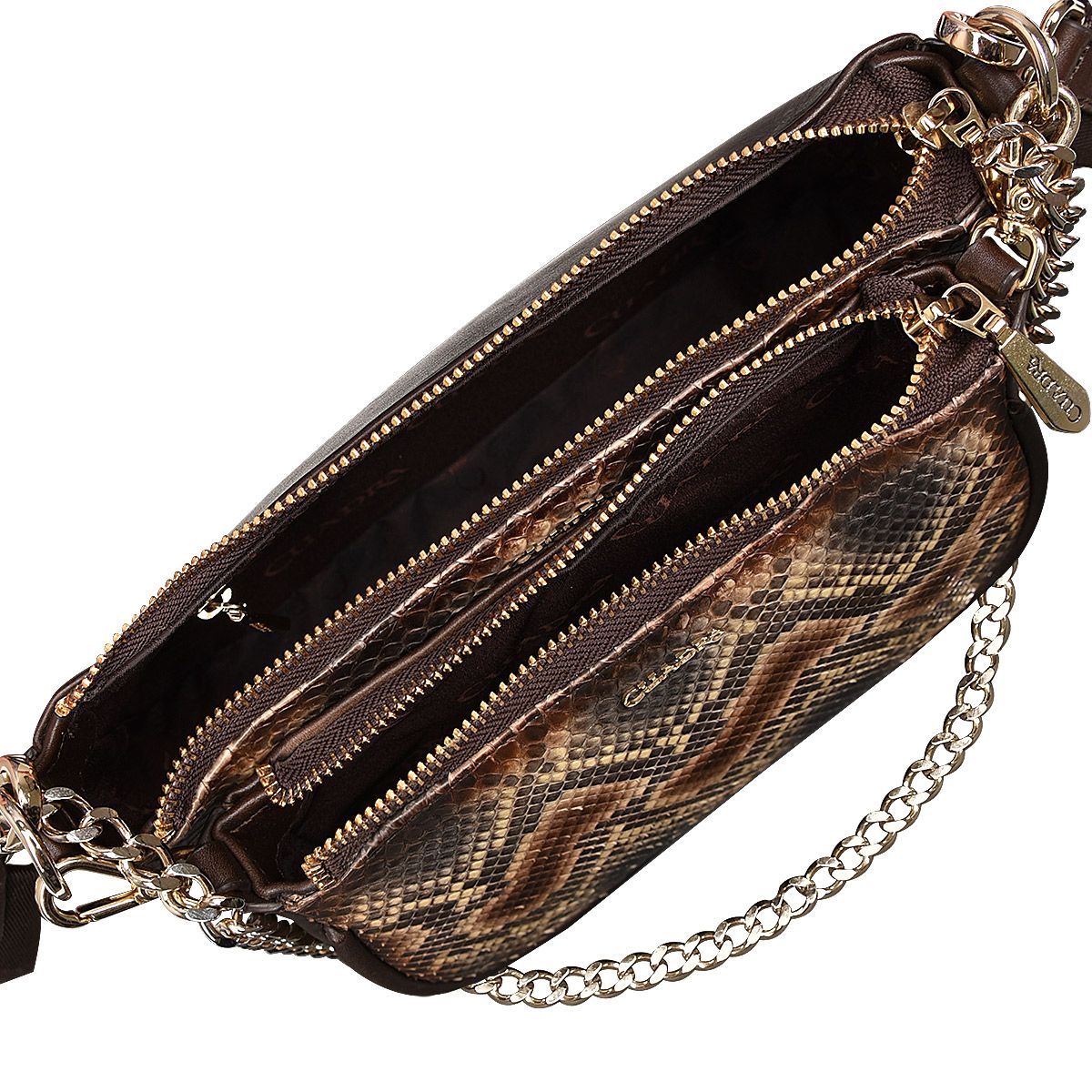 BOD51PI - Cuadra brown western fashion python tote bag for women-Kuet.us