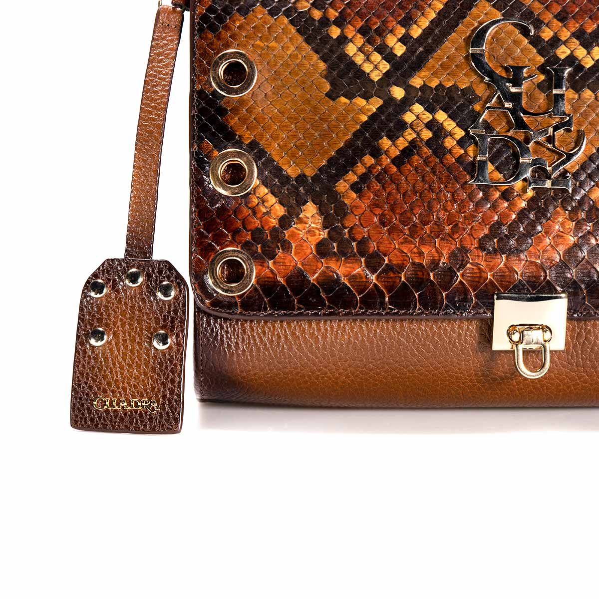 BOD53PI - Cuadra brown western casual leather python shoulder bag for women.-Kuet.us