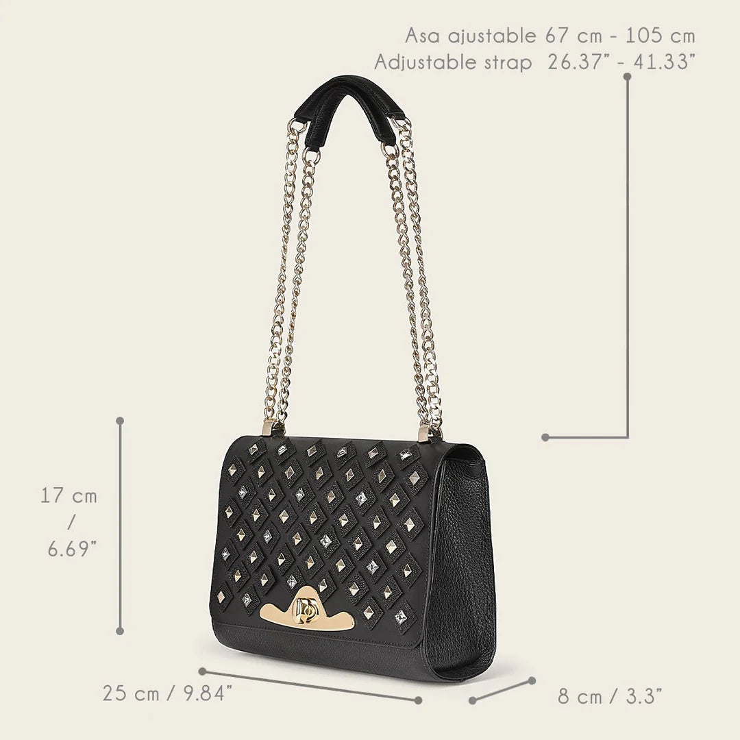 BOD84MA - Cuadra black fashion stingray crossbody bag for women-Kuet.us