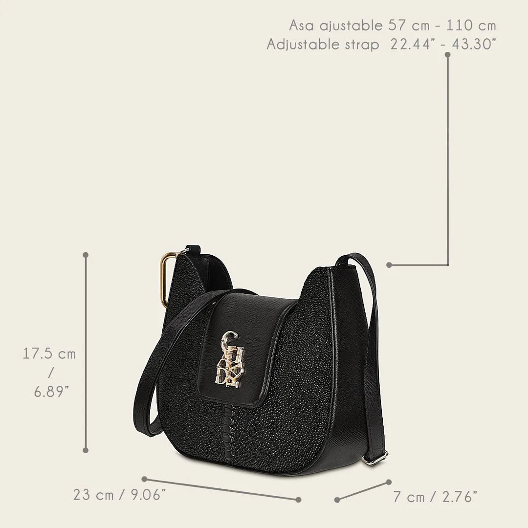 BOD88MA - Cuadra black fashion stingray crossbody bag for women-Kuet.us