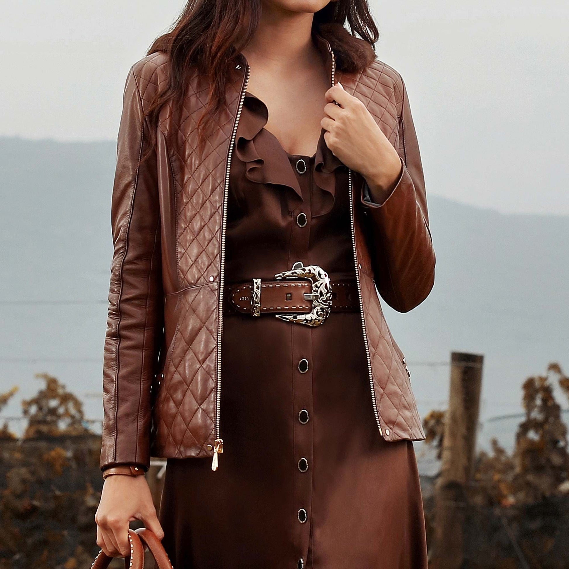 CD974RS - Cuadra honey cowboy Paris Texas leather belt for women-Kuet.us