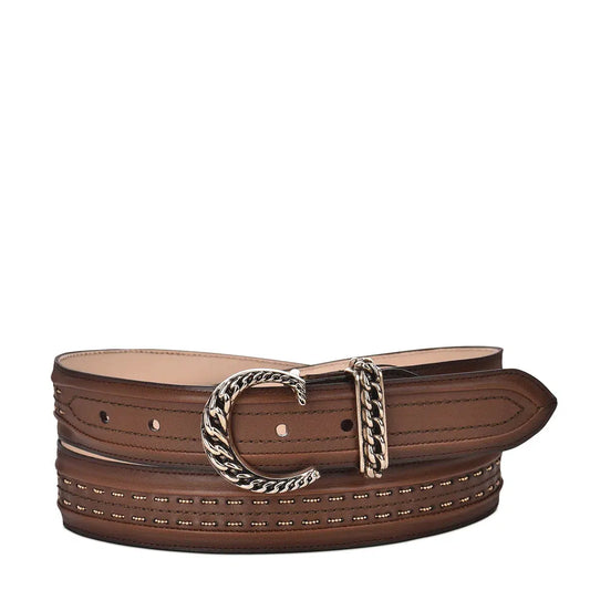 CD984RS - Cuadra honey casual western leather belt for women-Kuet.us