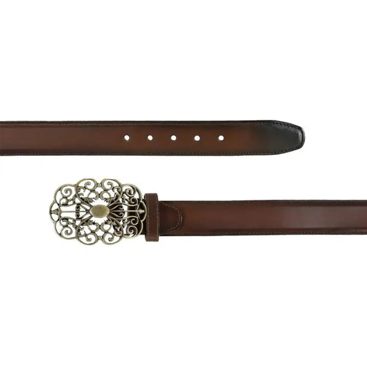 CD999RS - Cuadra honey western cowgirl leather belt for women-Kuet.us