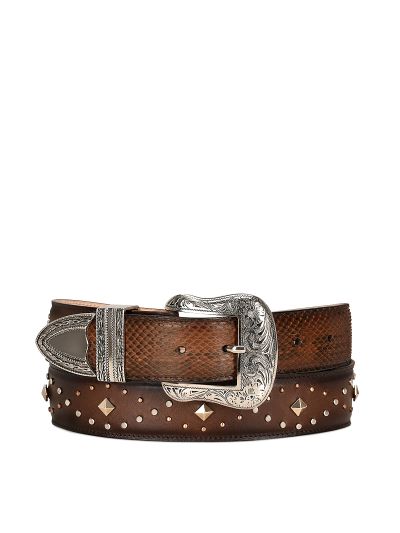 CDA06PI - Cuadra honey western cowgirl python belt for women-Kuet.us