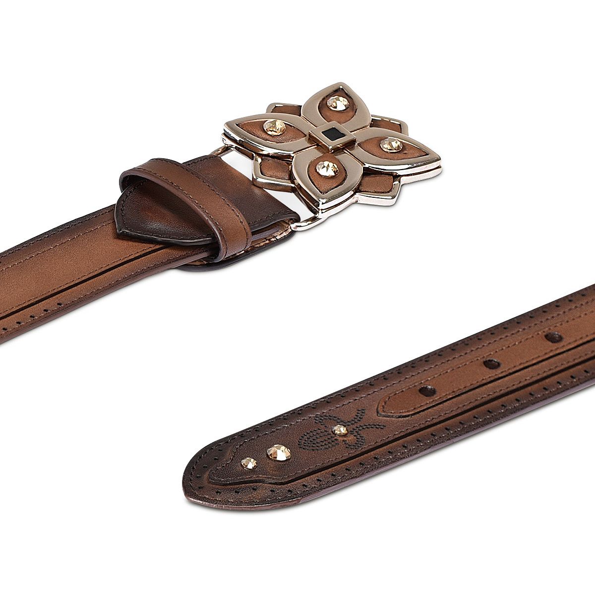 CDA10RS - Cuadra brown casual cowhide belt for woman-Kuet.us