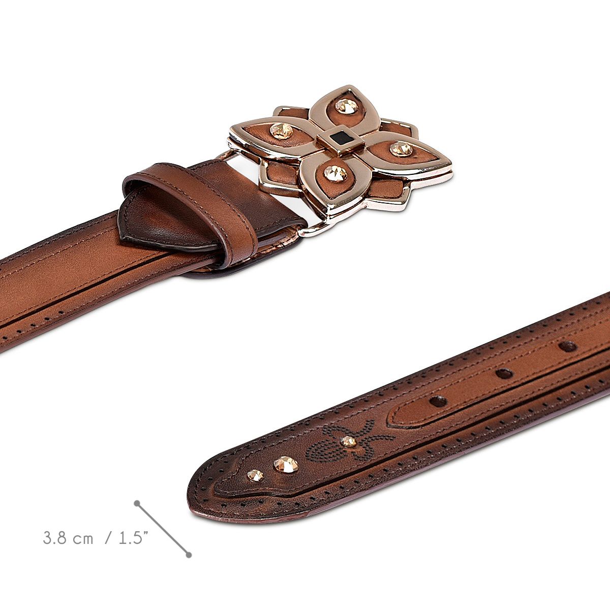 CDA10RS - Cuadra brown casual cowhide belt for woman-Kuet.us