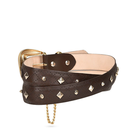 CDA11RS - Cuadra brown casual cowhide belt for woman-Kuet.us