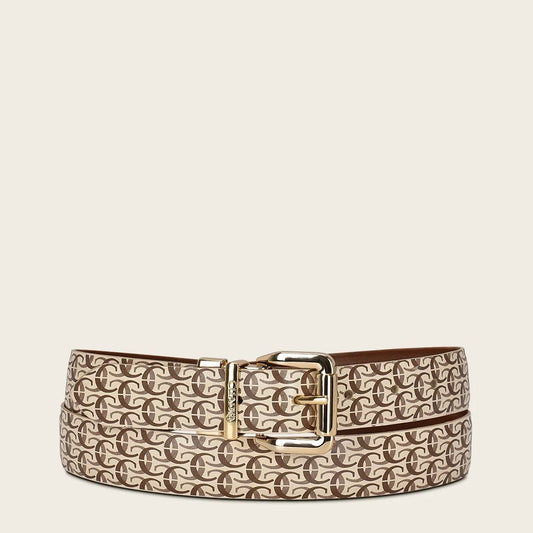 CDA18RS - Cuadra beige casual fashion cowhide belt for woman-Kuet.us