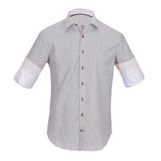 CM0W500 - Cuadra white fashion soft cotton abstract shirt for men-Kuet.us