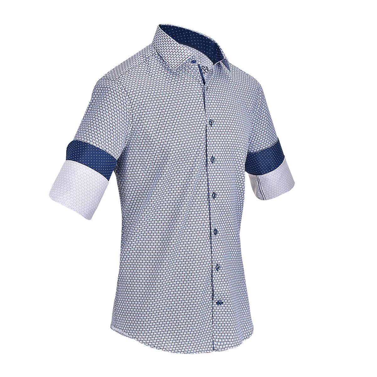 CM0W547 - Cuadra blue fashion soft cotton abstract shirt for men-Kuet.us