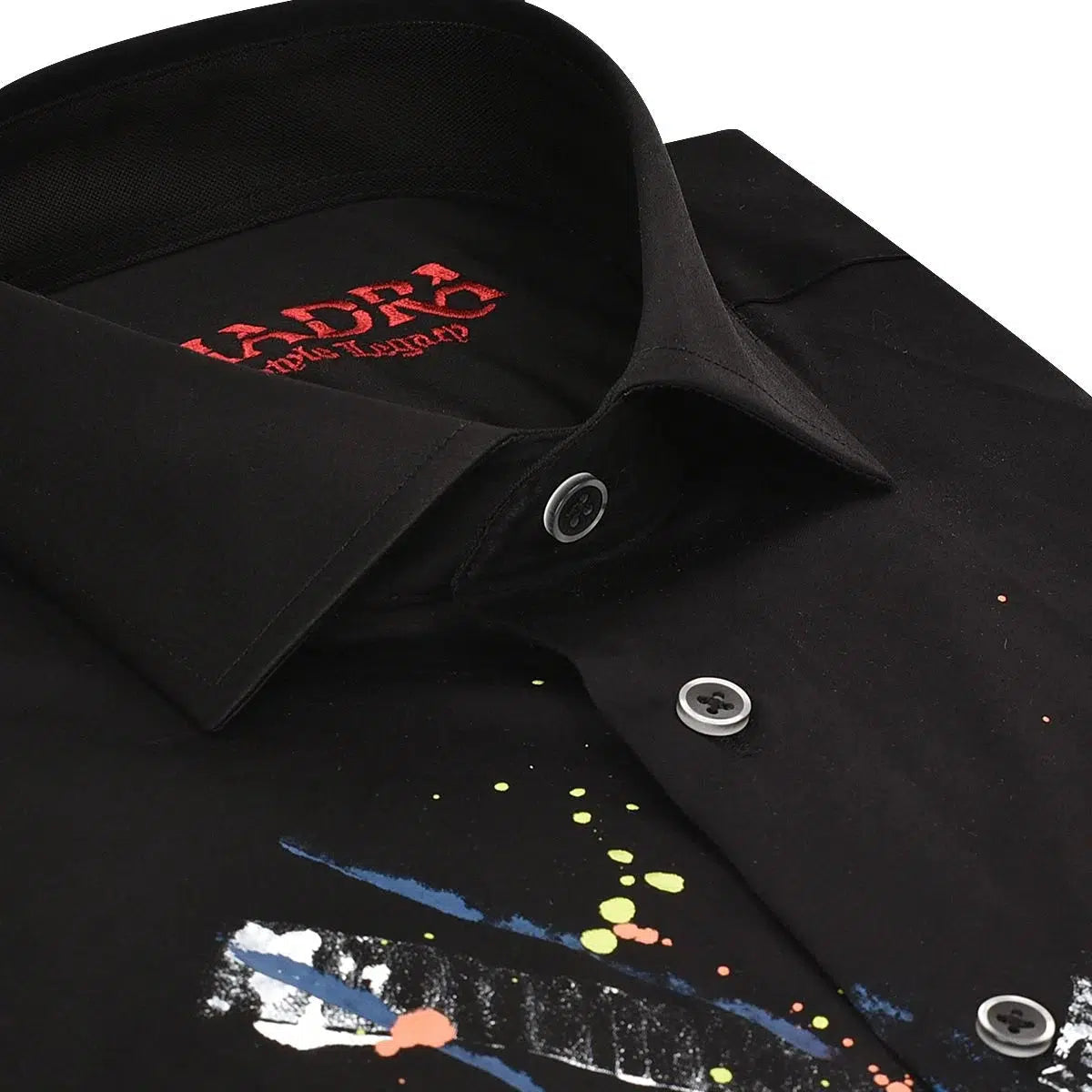 CM0W583 - Cuadra black casual fashion hand painted shirt for men-Kuet.us