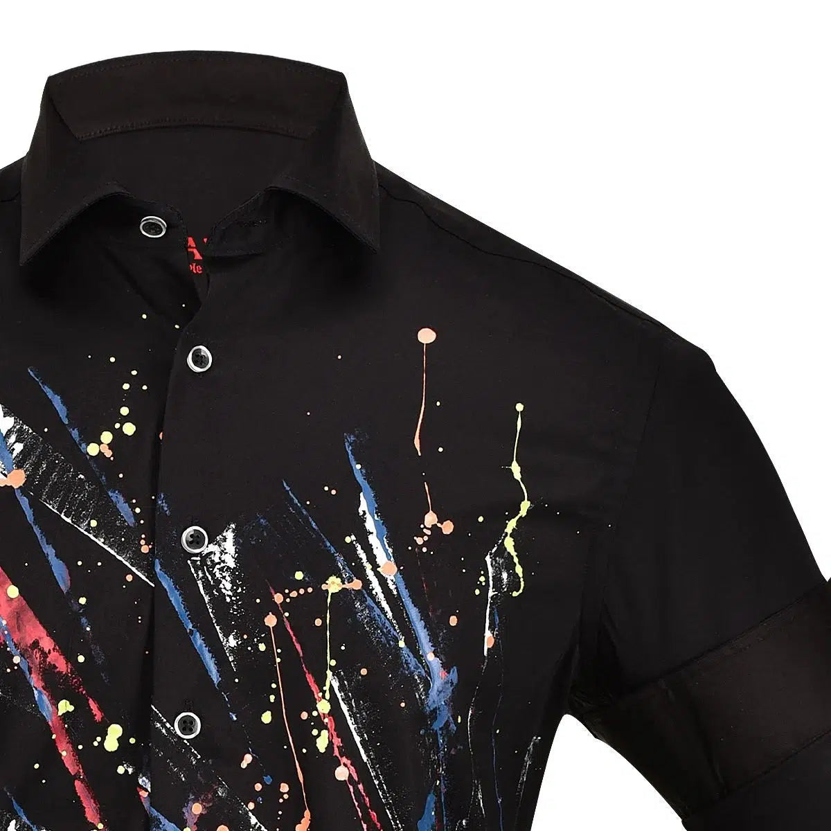 CM0W583 - Cuadra black casual fashion hand painted shirt for men-Kuet.us