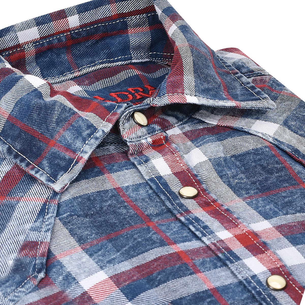 CMRJ450 - Cuadra navy-red cowboy fashion cotton shirt for men-Kuet.us