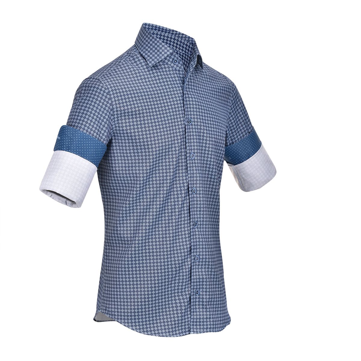 CMW563R - Cuadra navy casual fashion cotton shirt for men-Kuet.us