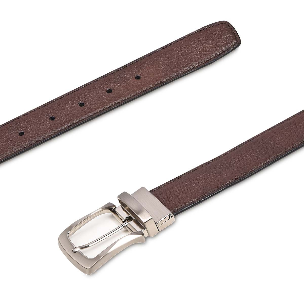 CS241VE - Cuadra brown casual dress deer leather reversible belt for men-Kuet.us