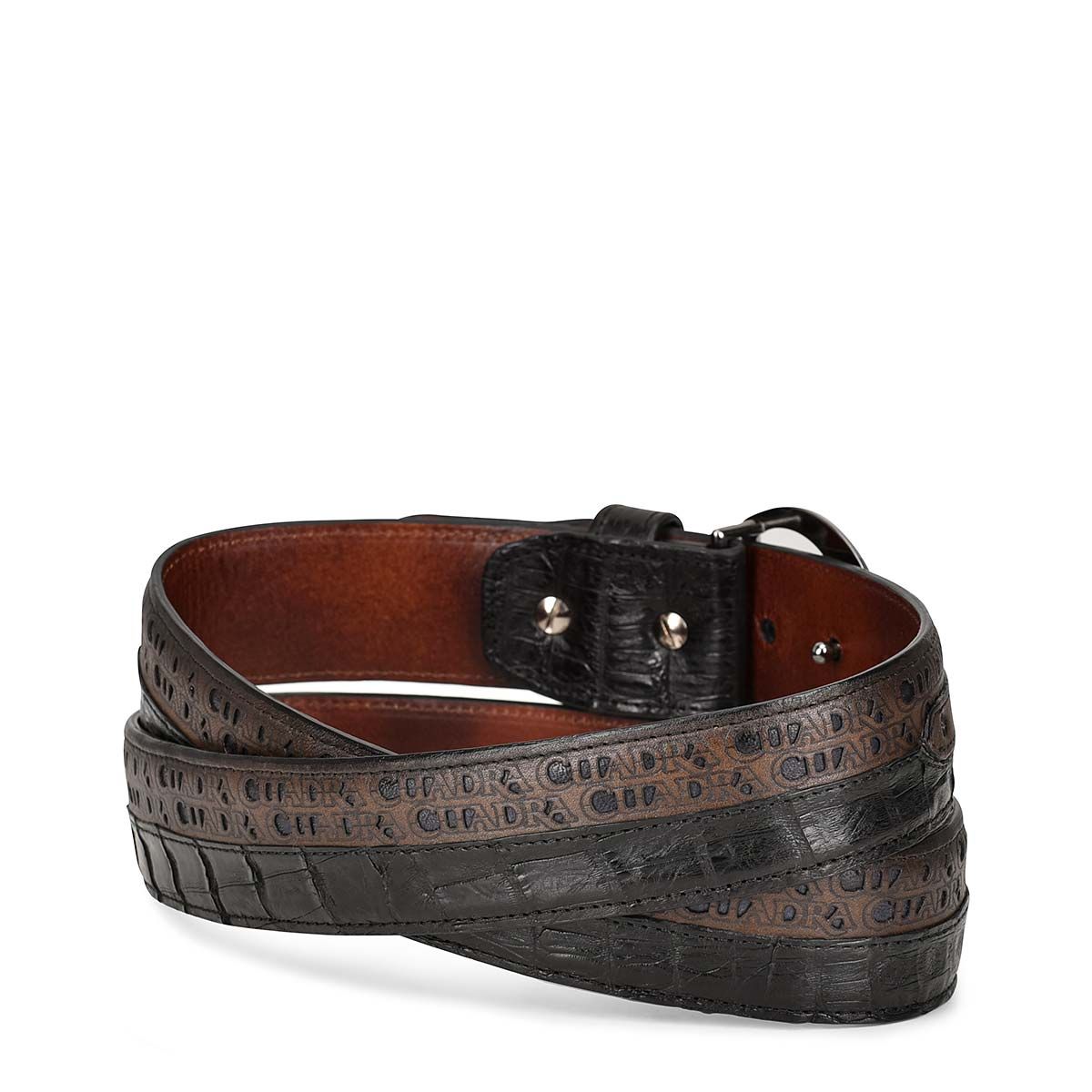 CS321FC - Cuadra black casual western fuscus belt for men.-Kuet.us