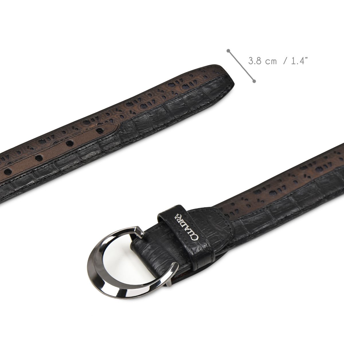 CS321FC - Cuadra black casual western fuscus belt for men.-Kuet.us