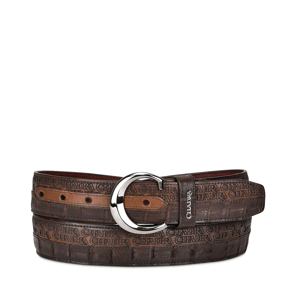 CS321FC - Cuadra chocolate casual western fuscus belt for men.-Kuet.us