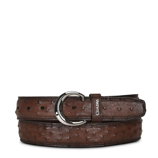 CS381A1 - Cuadra brown casual fashion ostrich leather belt for men-Kuet.us