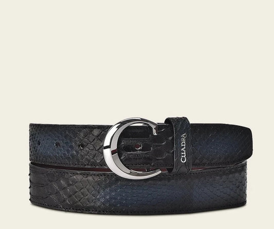 CS381PH - Cuadra Blue Casual Fashion Python Skin Belt for Men