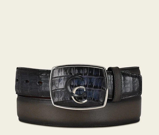 CV496FL - Cuadra blue western caiman leather belt for men