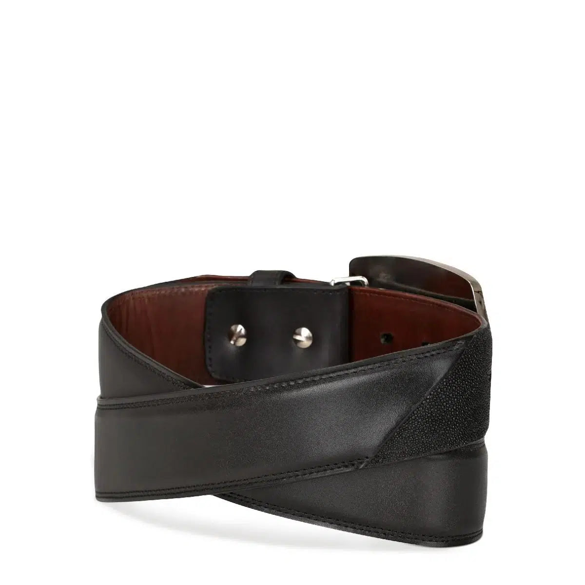 CV496MA - Cuadra black western fashion Stingray belt for men-Kuet.us