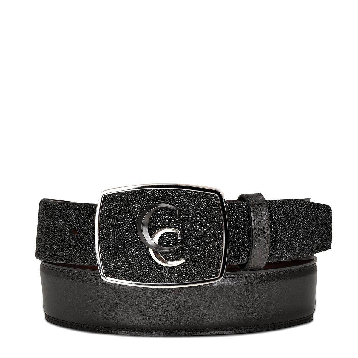 CV496MA - Cuadra black western fashion Stingray belt for men-Kuet.us