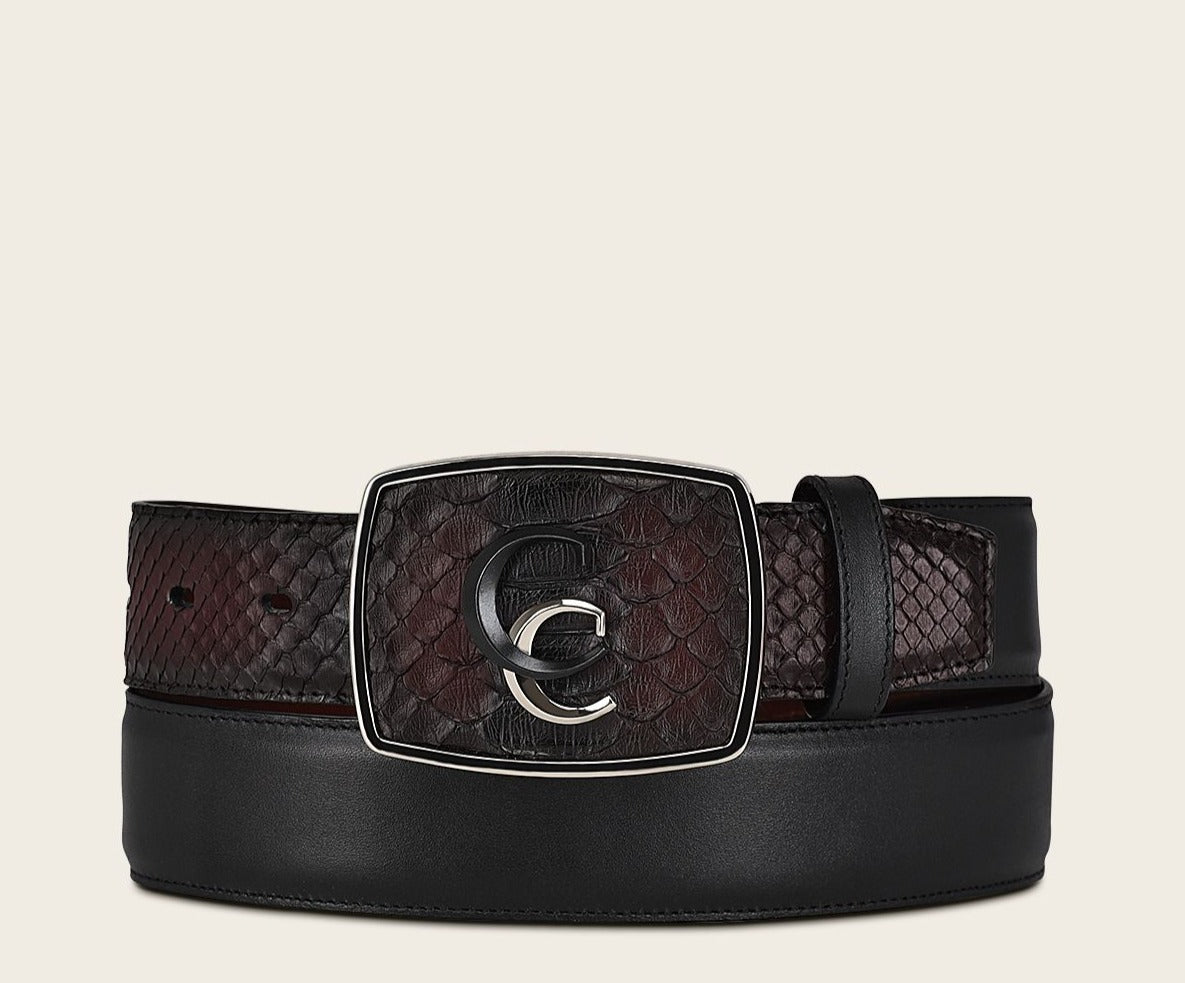 CV496PH - Cuadra wine western python skin belt for men