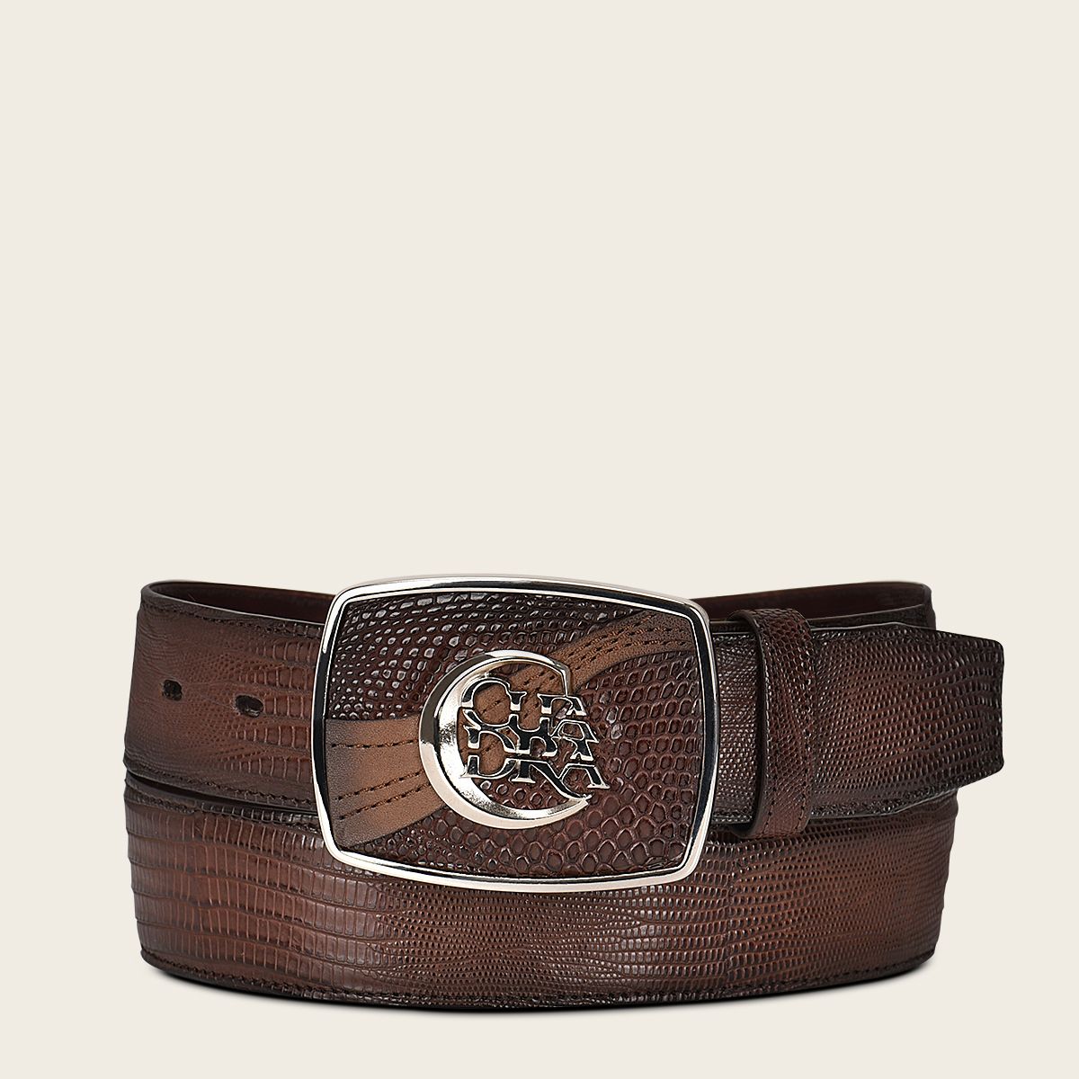 CV499LT - Cuadra brown western fashion lizard belt for men-Kuet.us