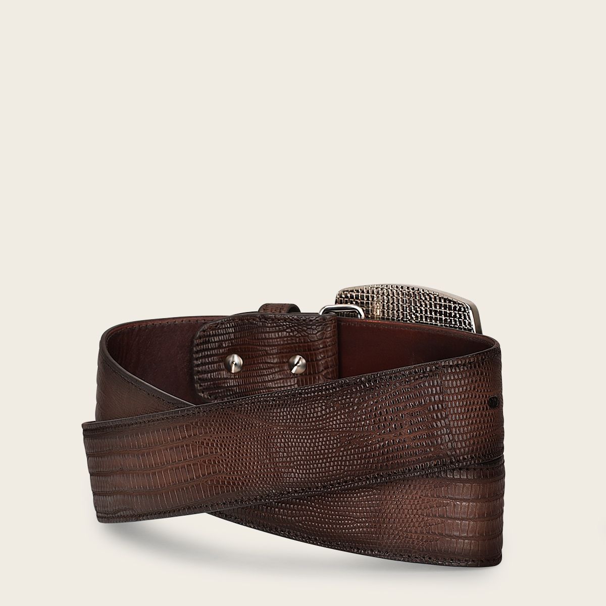 CV499LT - Cuadra brown western fashion lizard belt for men-Kuet.us