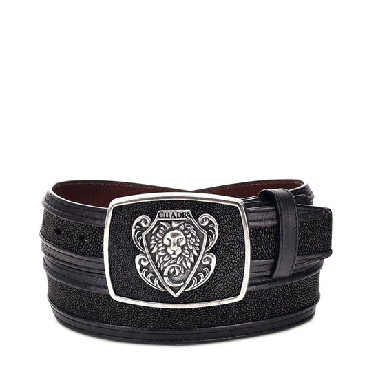 CV9B4MA - Cuadra black western fashion Stingray belt for men-Kuet.us