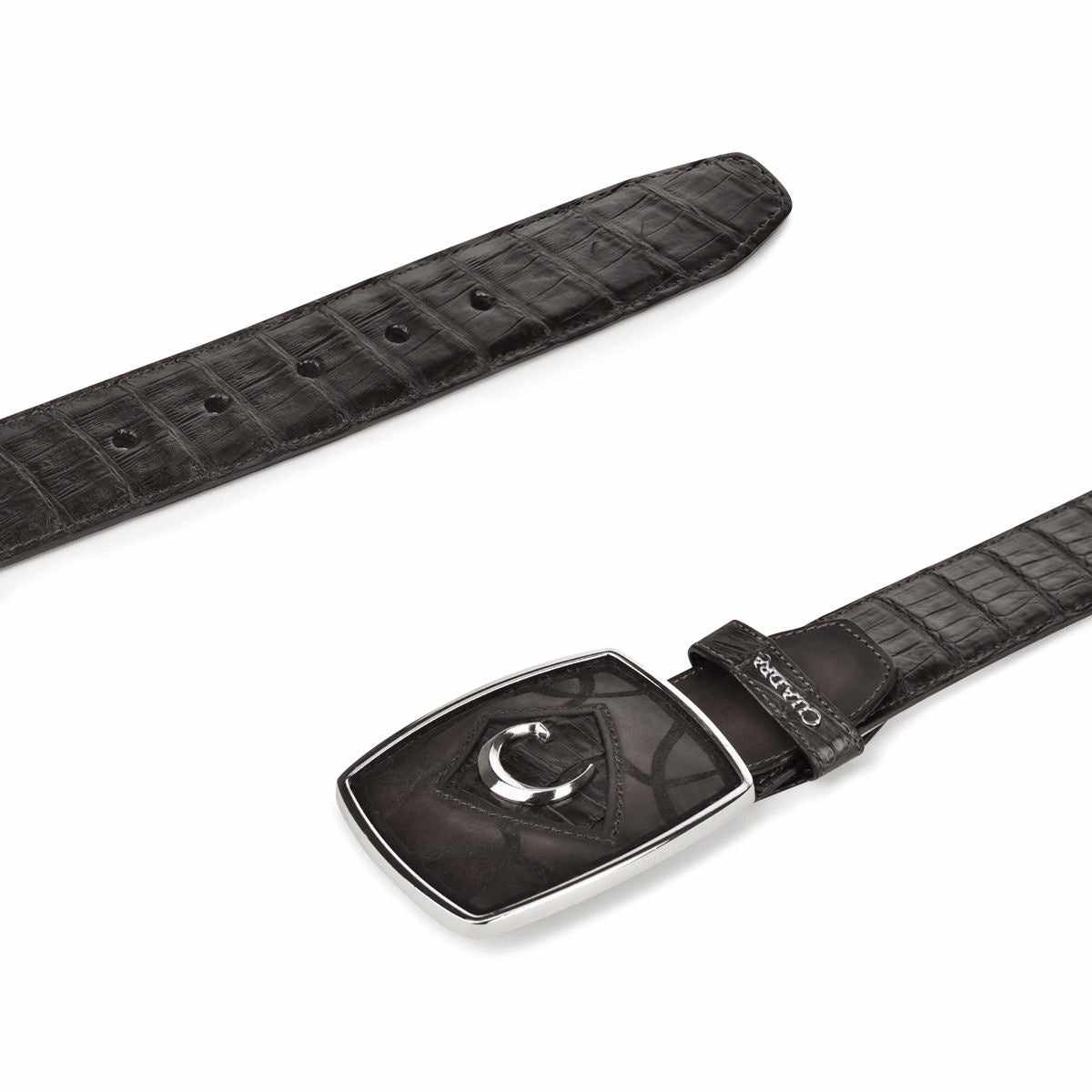 CVEN1FL - Cuadra black fashion cowboy caiman leather belt for men-Kuet.us