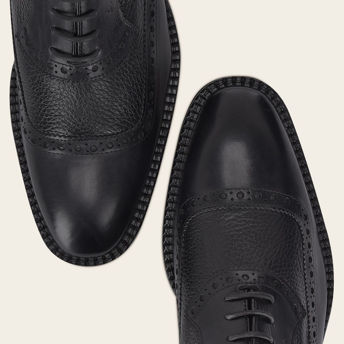 D23BUVN - Franco Cuadra black oxford dress cap toe shoes for men