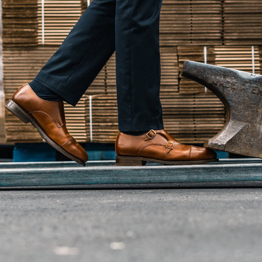 STEEL TOE MONK STRAP SHOE DANTE AMBER