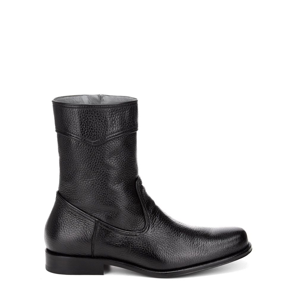 G08VNVN - Franco Cuadra black dress casual leather zip ankle boots for men-Kuet.us