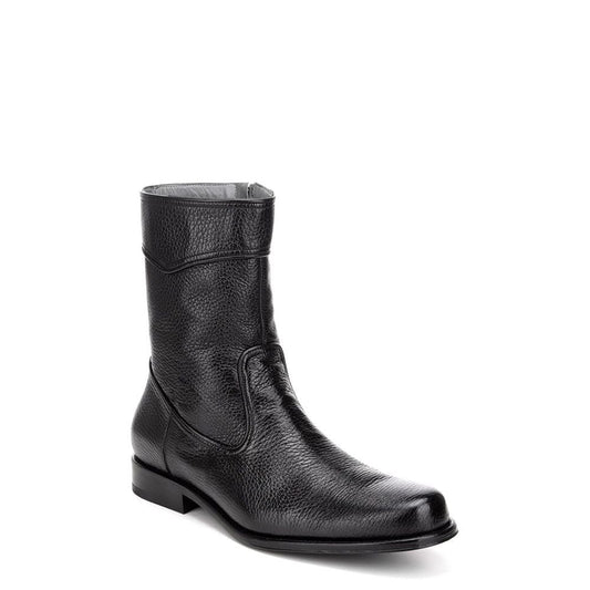 G08VNVN - Franco Cuadra black dress casual leather zip ankle boots for men-Kuet.us