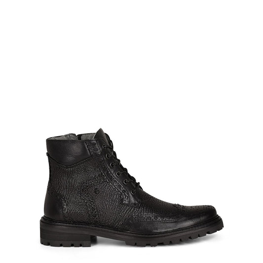 G94KRSK - Cuadra black casual vintage fashion shark ankle booties for men.-Kuet.us