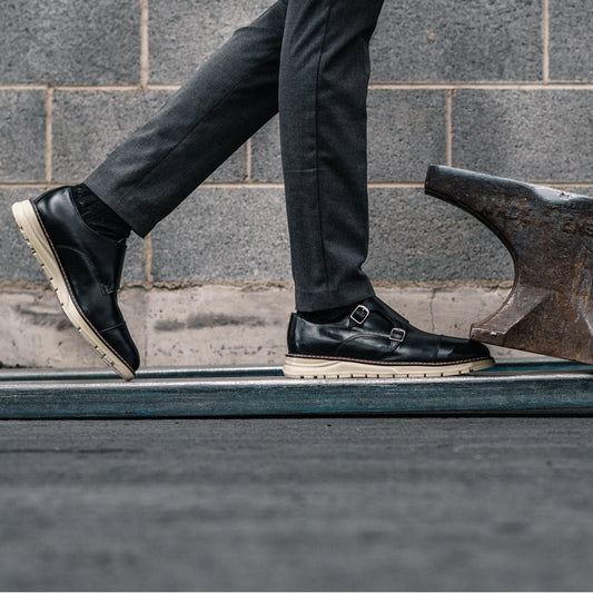 STEEL TOE MONK STRAP SHOE GRAND BLACK