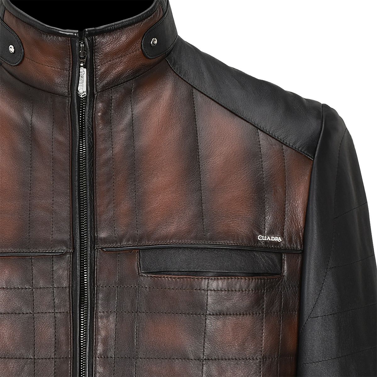 H308COB - Cuadra brown casual fashion goat leather jacket for men-Kuet.us