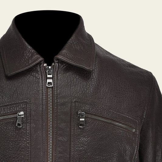 Cuadra brown dress casual fashion aviator leather jacket for men