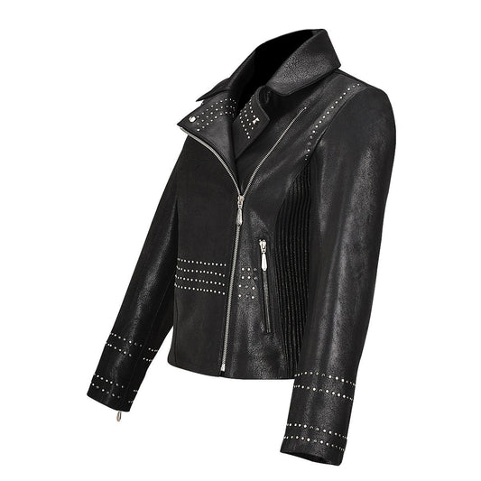 M293COC - Cuadra black western fashion lambskin leather jacket for women-Kuet.us