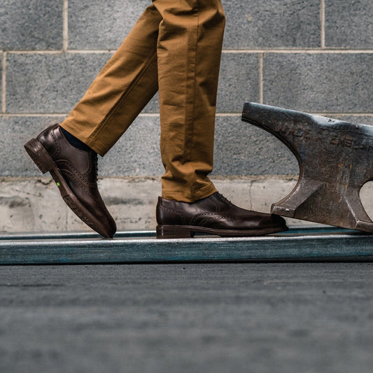 STEEL TOE OXFORD SHOE PILOT - BROWN