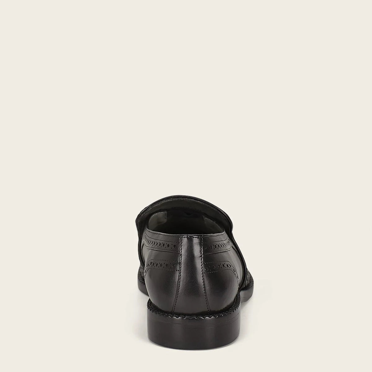 Q94TEBU - Black casual woven leather loafer shoe for men