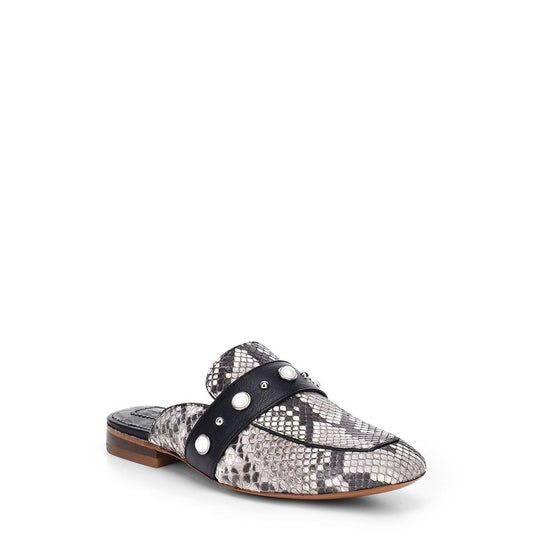 S35PBPB - Cuadra natural casual fashion python mule loafer for women-Kuet.us