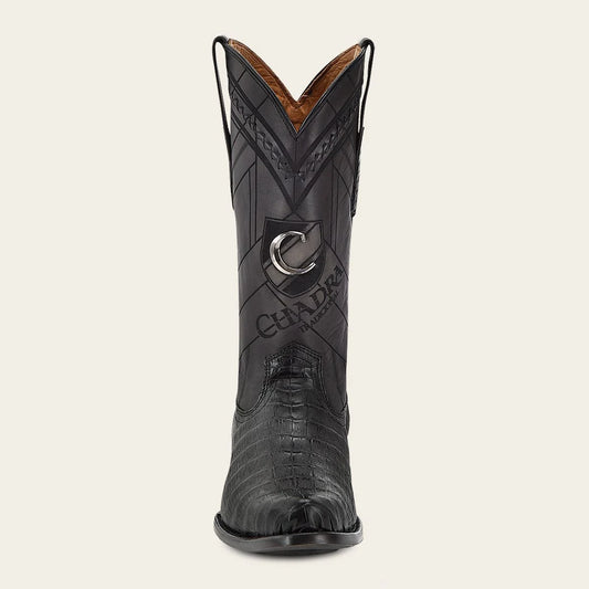 S42FFY - Cuadra black dress cowboy caiman leather boots for men