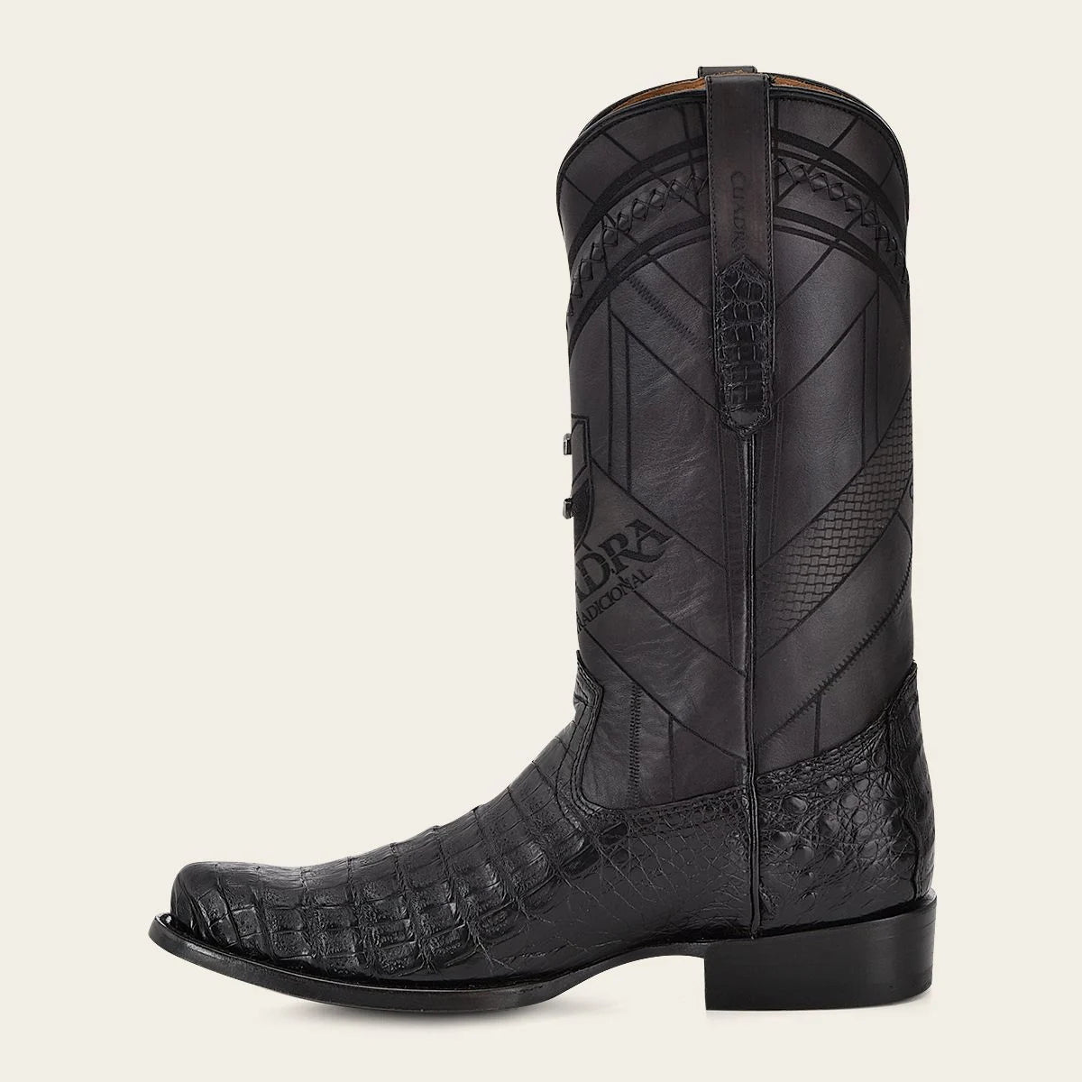 S42FFY - Cuadra black dress cowboy caiman leather boots for men