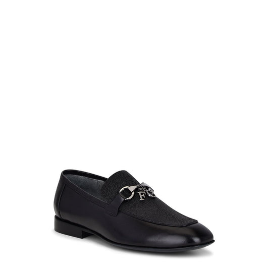 S46MTTS - Cuadra black dress casual stingray bit loafer for women-Kuet.us